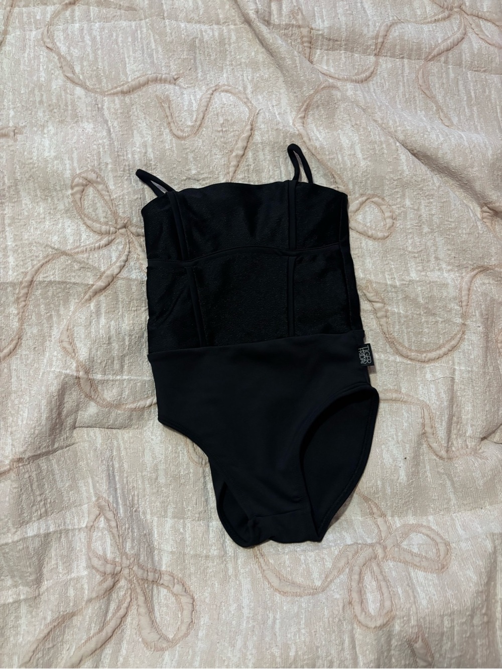 Girls Black One-Piece dance leotard Tiger Friday